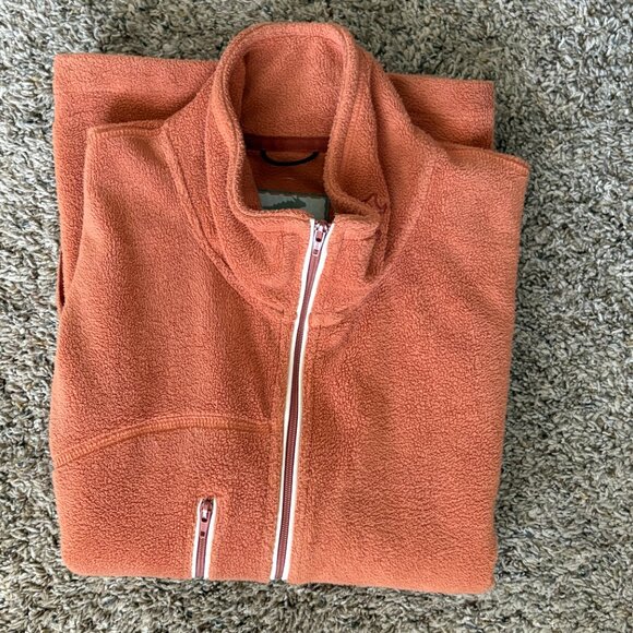 Horny Toad Womens Fleece Full Zip Vest Size M Orange Mock Neck Pockets Outdoors - Picture 12 of 12